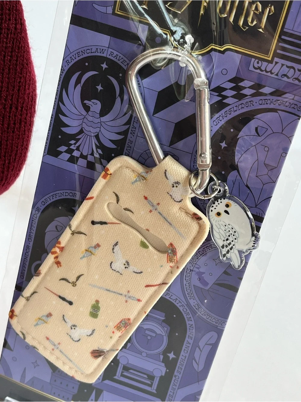 Hogwarts Burgundy Knit Beanie & Hedgewig Lip Balm Case Clip